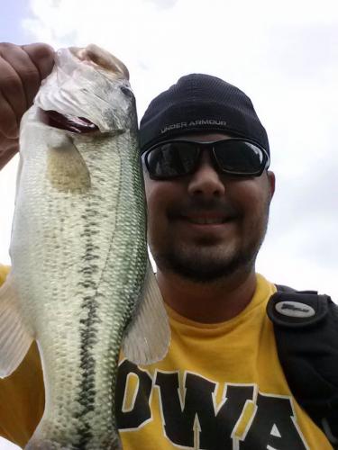 Angler with Big Iowa bass