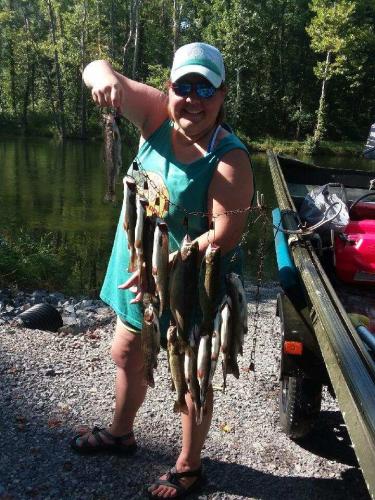 Braggin' Board Photo: holding stringer of nice trout