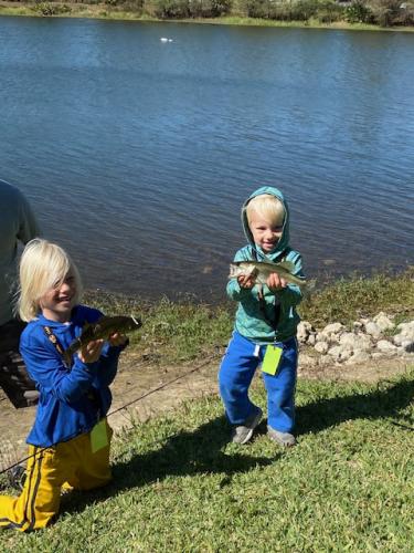 2 Kids Fishing for bass at BPS Ft. Myers
