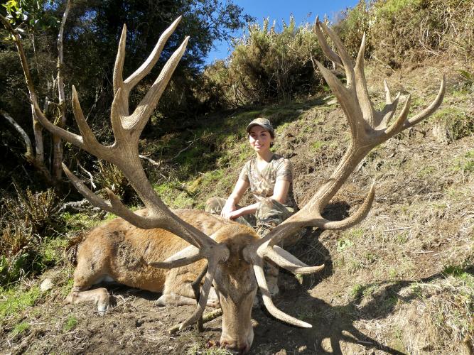 2020 New Zealand Red Stag and lady hunter