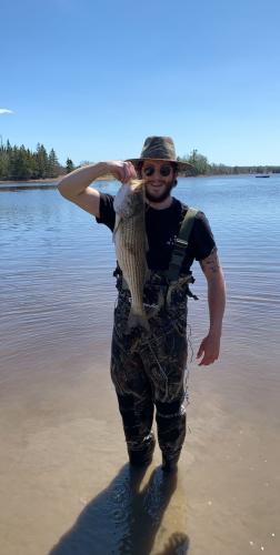 Big Striper Bass & angler