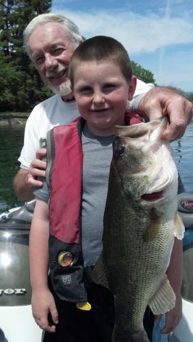 Bass fishing with grandson Braggin' Board Photo: Bass fishing with grandson