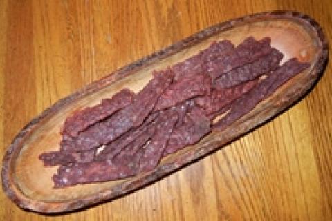 Venison Jerky on a plater