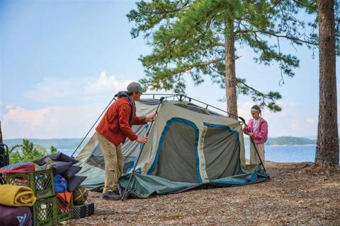Ascend 6 Person Tent Being Set Up