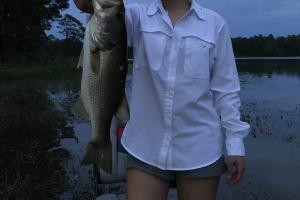 Lady angler with 16" Largemouth