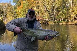 Angler with chinook