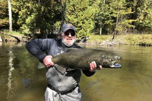 Angler with king salmon