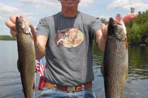 Braggin' Board Photo: 16 inch 2 lb Brown & 15 inch Brook Trout