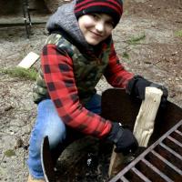 Building a camp fire