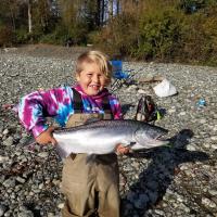 Brought this salmon in by himself