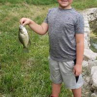 Holding a fish for the 1st time!