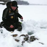 Catching Bluegills on The Aqua-Vu in Down View