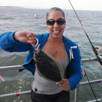 Liz with her Flounder