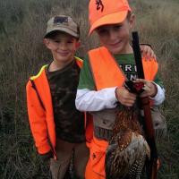 Ethan and Owen's first pheasant hunt