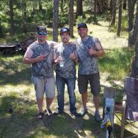 Camping in camo shirts!