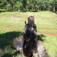 Nice Gobbler: Her First Turkey