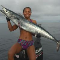 Michelle's Shot Nice Wahoo on Breath Hold