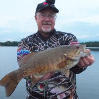 Small Mouth Bass Caught on a Suick NiteWalker