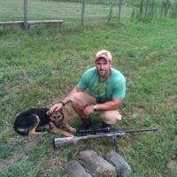 Chuck shooting with Sparky