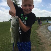 James & bass at the South Pond