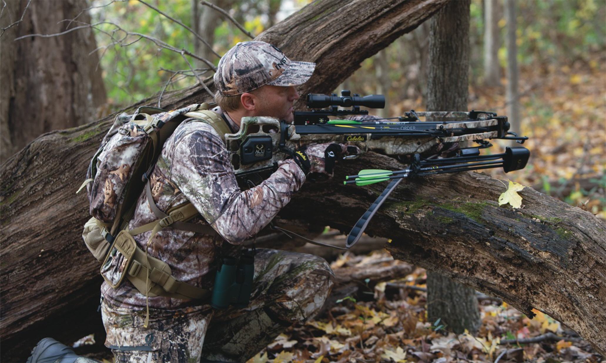 Bow hunter with crossbow