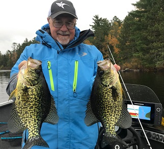 Pros4- 1Source's Steve Worrall Holds Up a Couple Nice Crappie