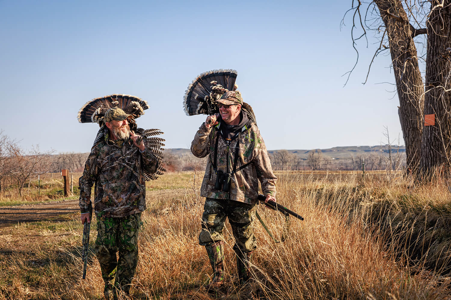 Hunters return from a successful turkey hunt in Montana.