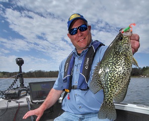 Panfish guru Tony Mariotti with a great crappie caught using a Kalin’s Crappie Scrub