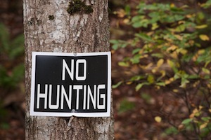 No Hunting Sign