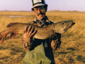 Angler holding Northern Pike