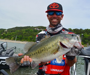 Pure Fishing pro Mike Iaconelli with a miracle fish on Day 2 Lake Travis preview.jpg-300 inside
