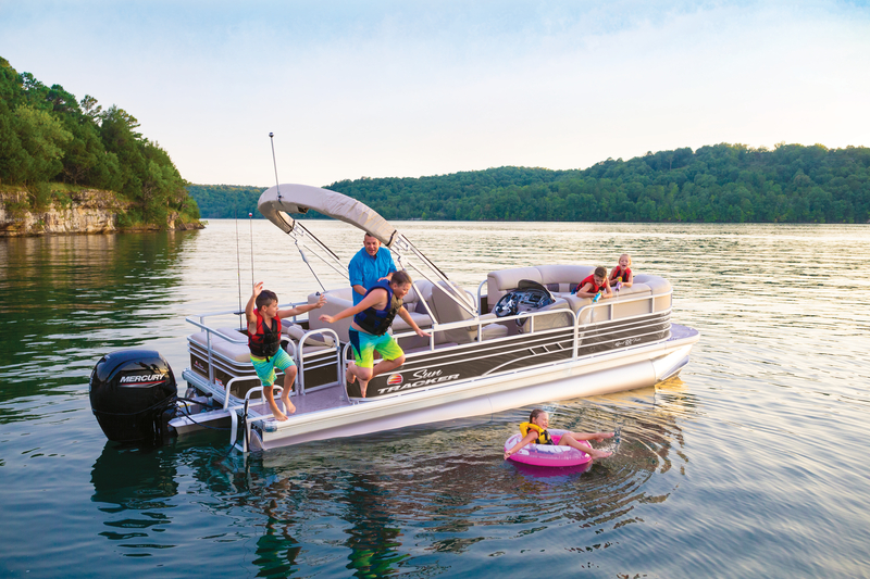 Family Enjoying Their Pontoon