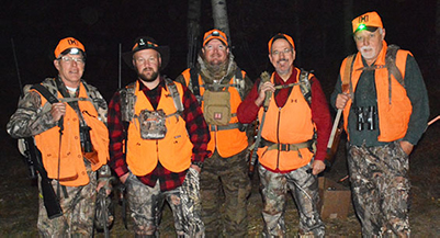 Deer camp hunting buddies