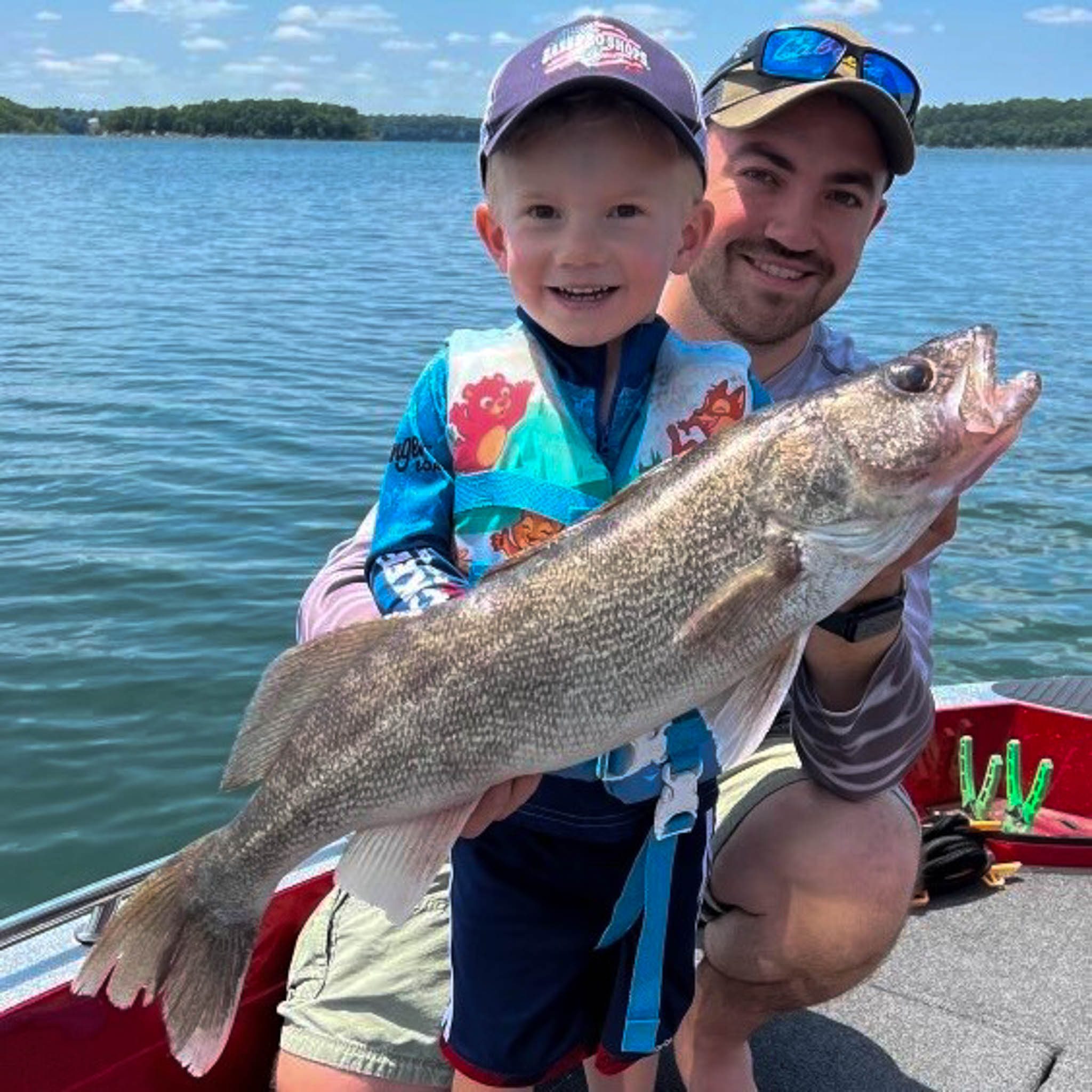 Father and son catch a big fish