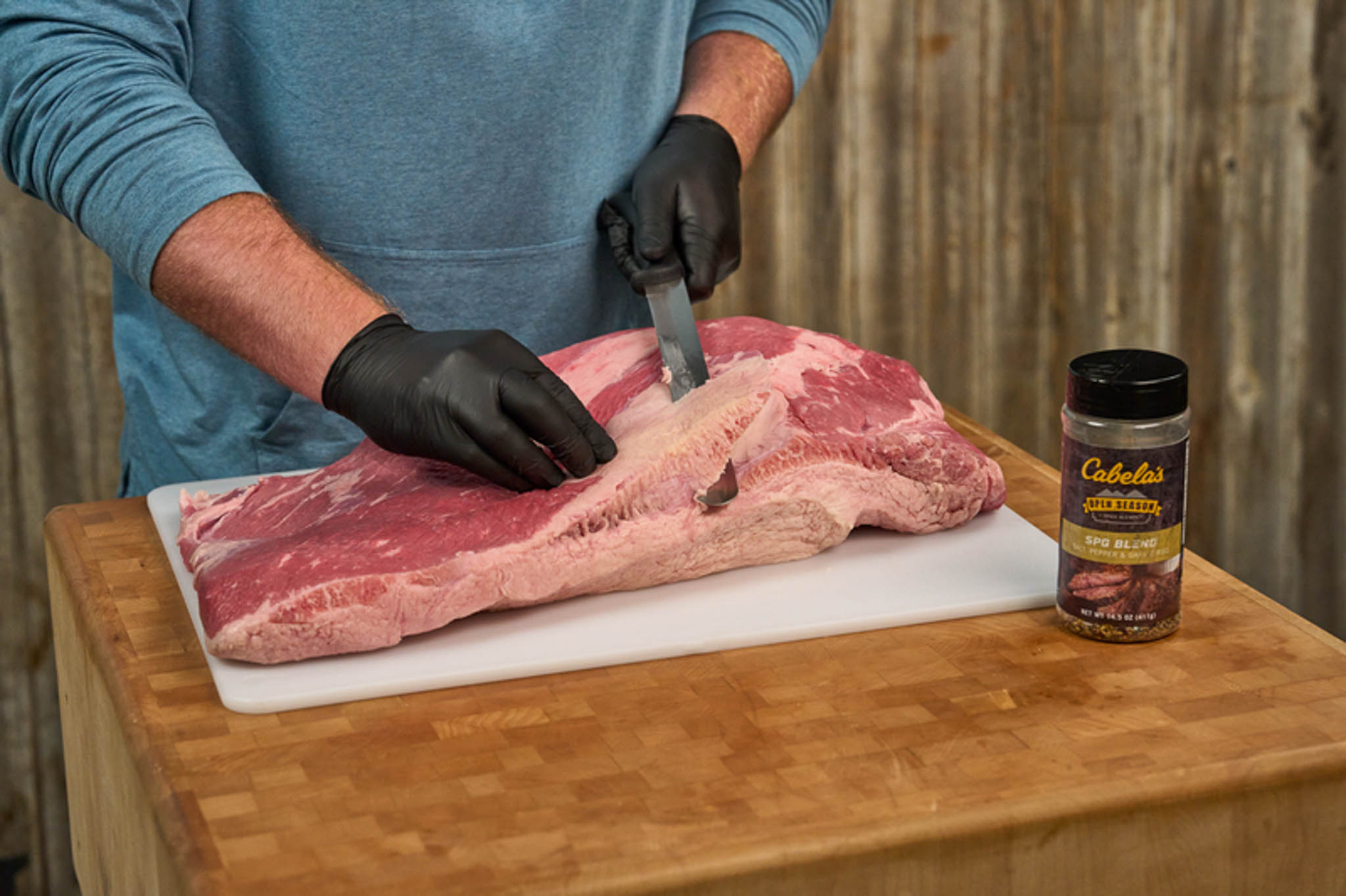 Remove excess fat from brisket