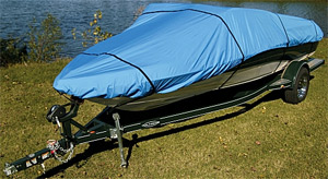 boat with boat cover