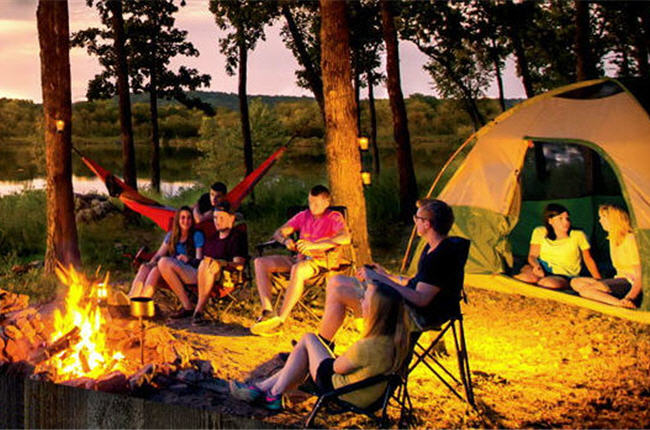 camp fire tent night lake 650