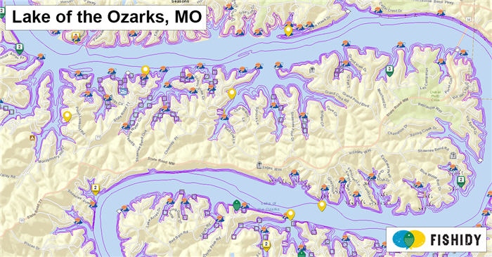 fishing map lake ot Ozarks