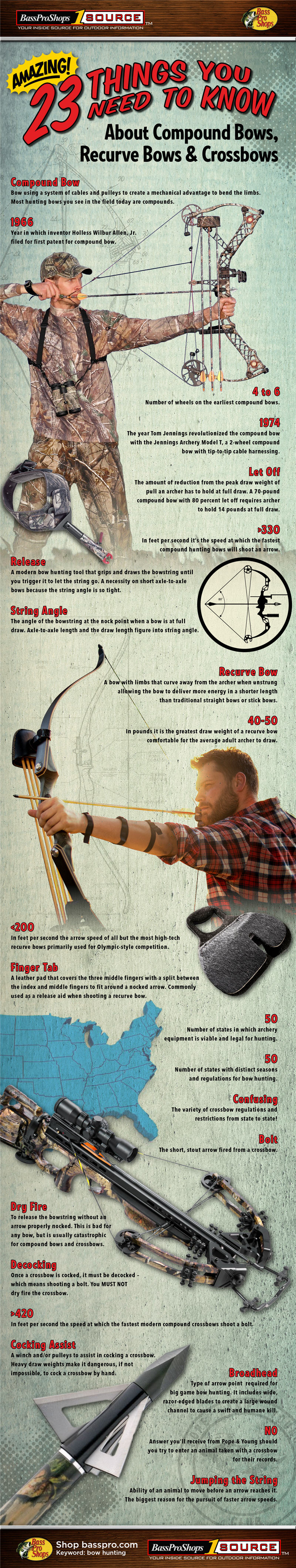 Infographic 23 things about compound bows, recurve bows & crossbows