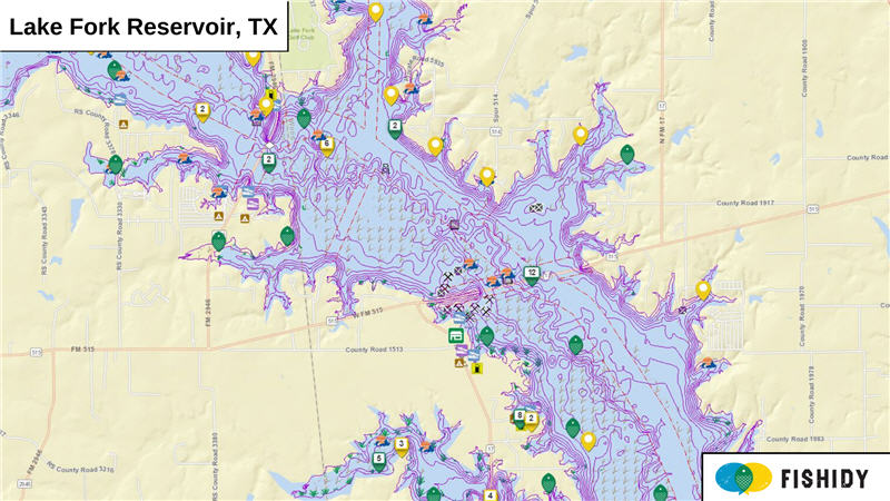 Lake Fork Fishing Hotspots