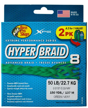 Bass Pro Shops XPS Hyper Braid 8 Fishing Line 2-Pack