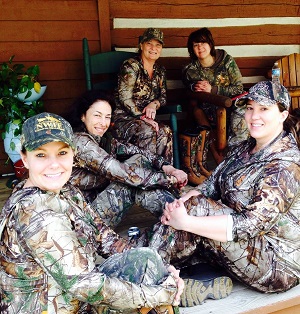 Pictured: Melanie Swearingen of NWTF (front left), Hilary Dyer of Grandview Media (front right), freelance writer and photographer Lisa Densmore (middle left), author K.J. Houtman (back left) and director of communications for Bass Pro Shops Tamm Sapp (back right)