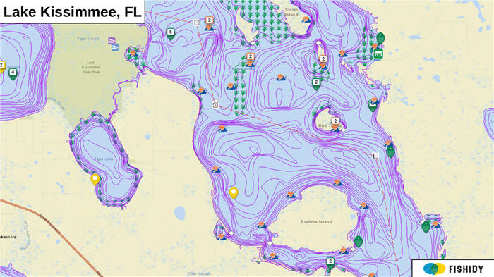 Florida Lake Maps By Fishing Hot Spots