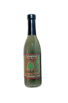 A bottle of lime marinade grilling sauce