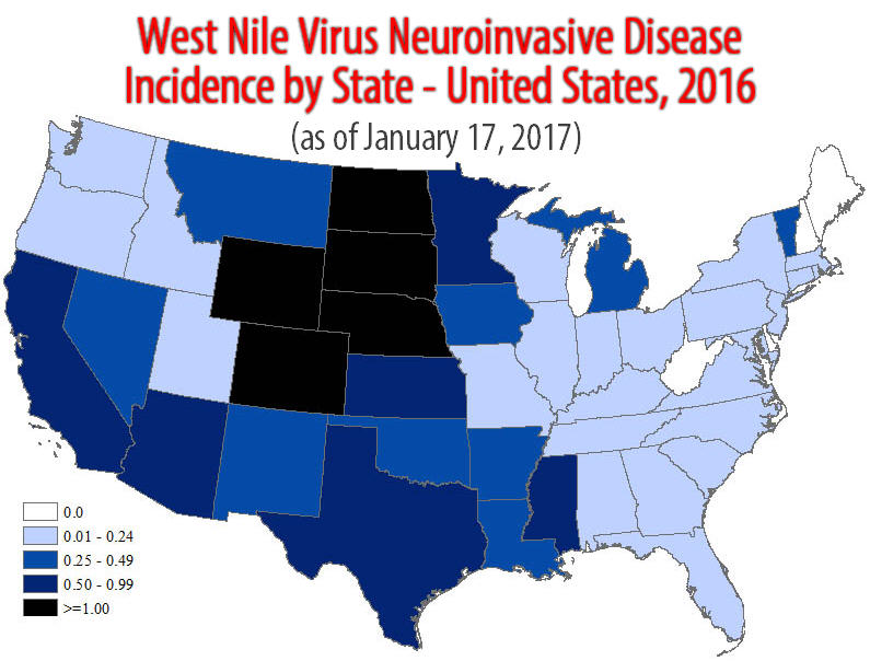 nile virus usMap