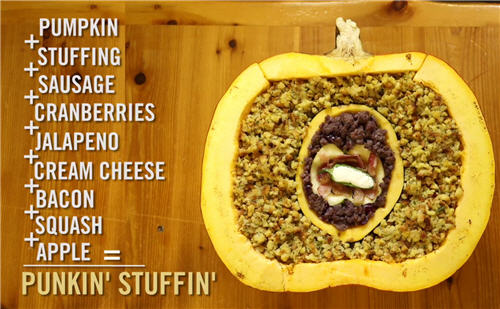 Ingredients list to make a punkin stuffin