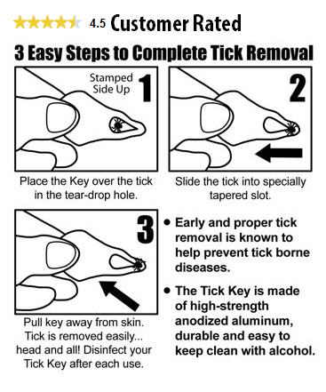 Step by step tick removal using the tick key tool