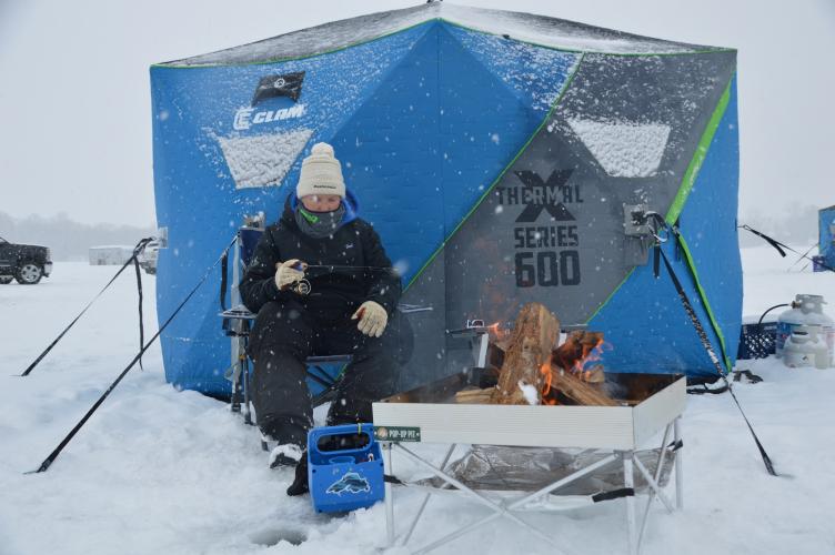 Ice Fishing and a Camp Fire Why Not?