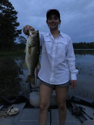 Lady angler with 16" Largemouth