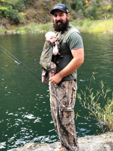 Father & baby ready to fish